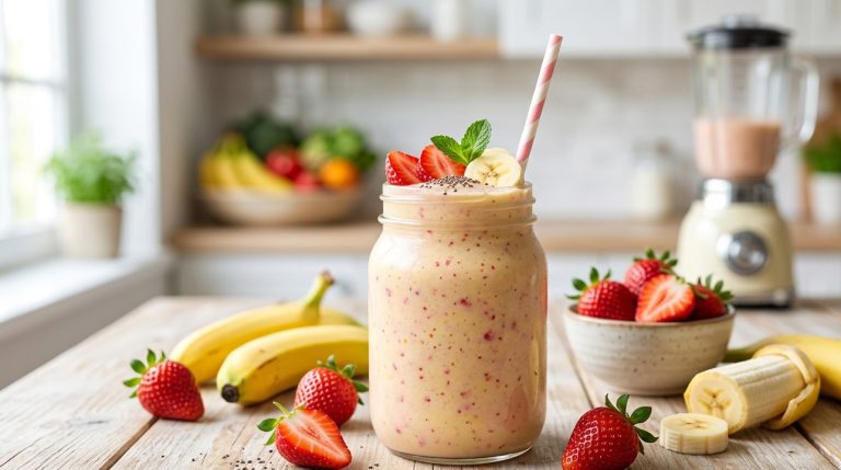 Banaan-Aardbei Smoothie